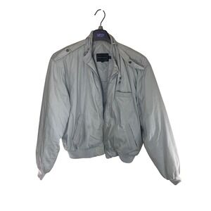 Peter England XL Light Blue Bomber‎ Jacket Retro 80s Harrington Coat